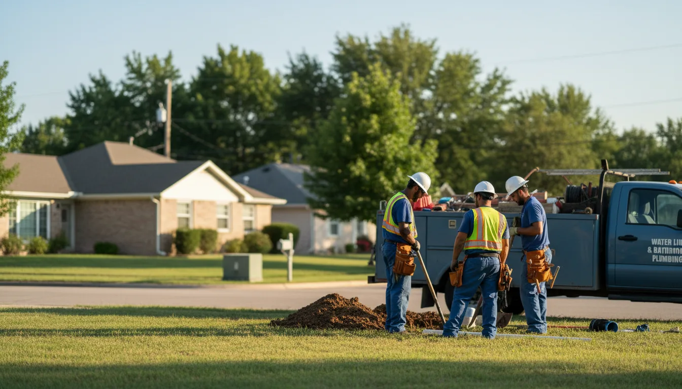 Residential water line and bathroom plumbing service in Honey Grove, TX